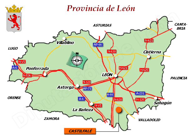 Mapa de la provincia de León